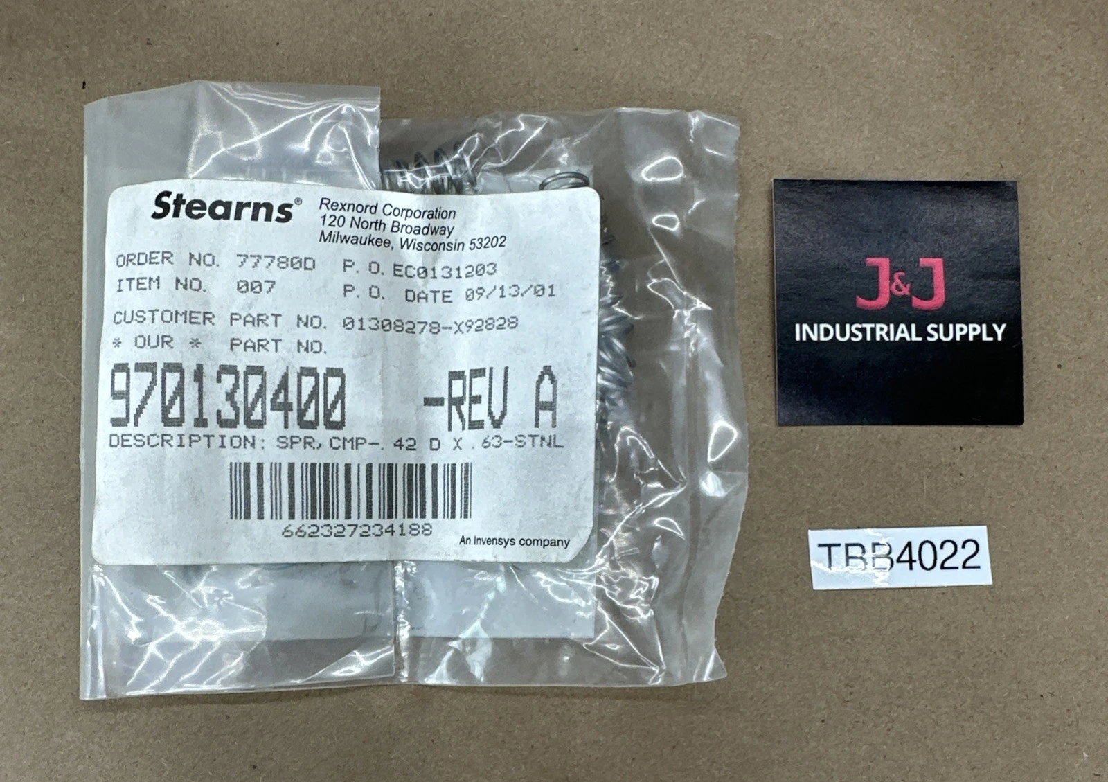 NEW Stearns 970130400 Rev A