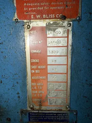 BLISS 1500 knuckle Joint Knuckle Joint Presses | Machinery For Sale (5)