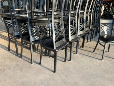 Used LOT OF (43) MODESTO METAL CHAIRS WITH PADDED SEATS Restaurant Front of House Furnishings Michigan US | Miedema Asset Management Group #1761572