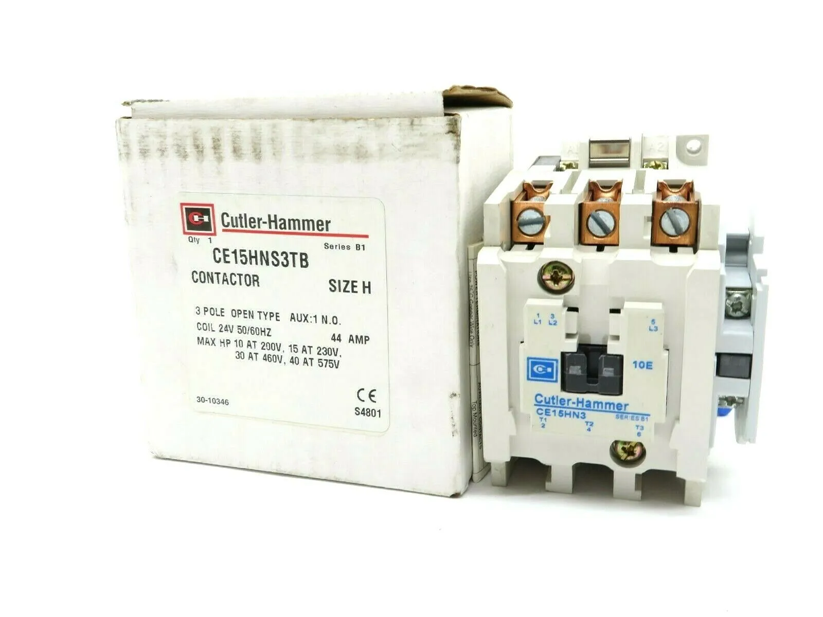 NEW CUTLER HAMMER CE15HNS3TB CONTACTOR SIZE H 3 POLE24V 50/60HZ