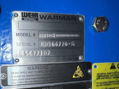 Warman 4/3 AH Slurry Pump , New Storeroom Spare