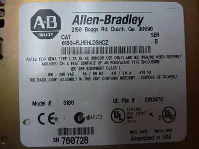 USED ALLEN BRADLEY 6180-FLHEHLDSHCZ