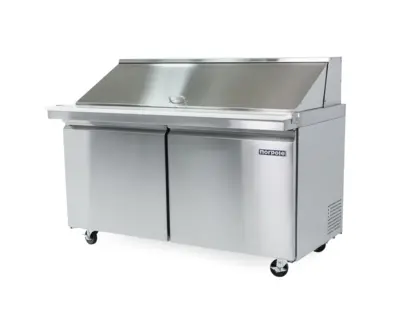 Magic Chef 60 IN. W 15 CU. FT. 2-DOOR MEGA TOP PREP TABLE COMMERCIAL REFRIGERATOR IN STAINLESS STEEL