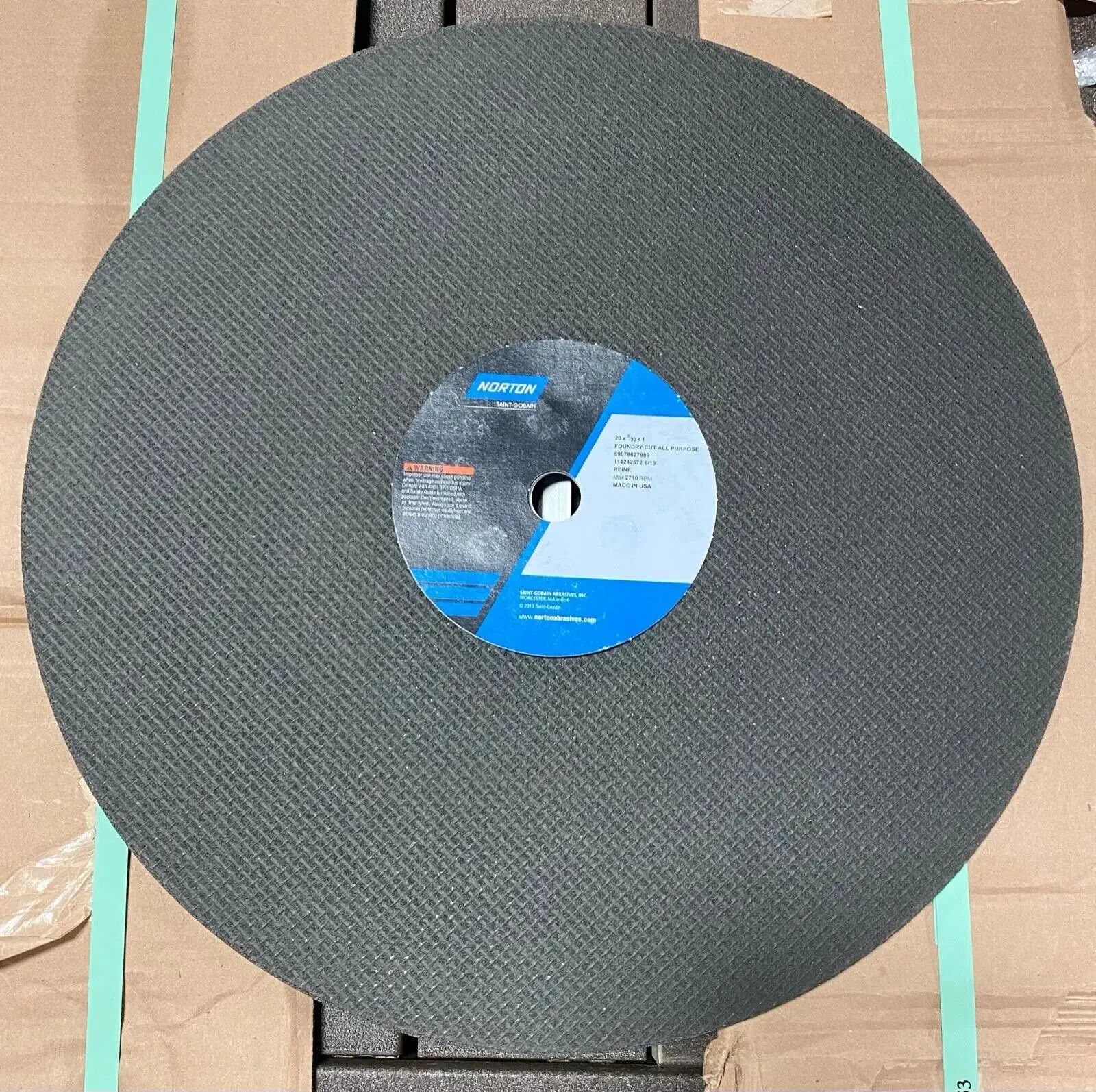 Norton Surface Grinding Wheel 20" x 5/32" x 1" Aluminum Oxide 24 Grit