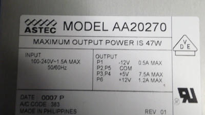 USED CISCO ASTEC 47 WATT POWER SUPPLY 34-0850-0