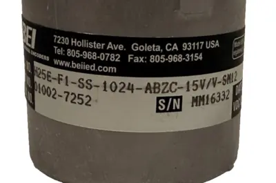 USED BEI INDUSTRIAL H25E-F1-SS-1024-ABZC-15V/V-SM12 INCREMENTAL ENCODER