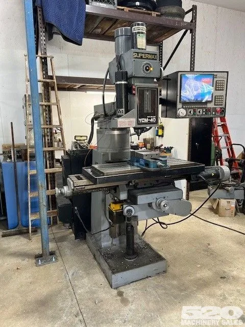 Used Supermax YCM-40 CNC Mill with Conversational Milltronics CNC Control