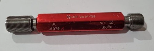 5/8-24 UNJF-3B GO & NO GO Thread Plug Gage Go P.D. .5979 & NoGo P.D. .6018
