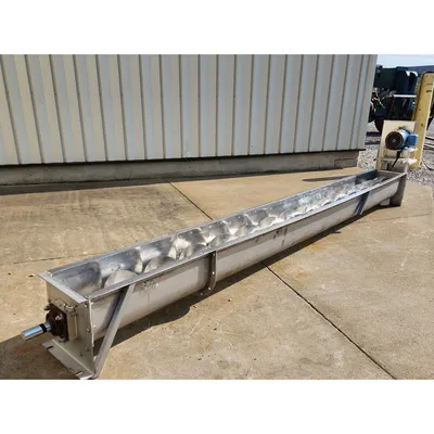 Used 12" Dia. X 15'L Stainless Steel Screw Auger Conveyor