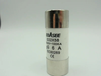 Box of (10) EBASEE R017 Fuses, 22x58mm, 500V-100KA, gG 6A, IEC60269 *NEW*