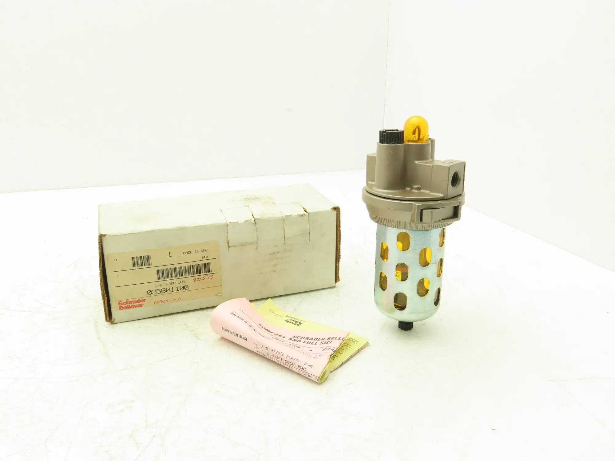 Schrader Bellows 35801100 Pneumatic Filter Assembly 150psi 120°F 1/4"NPT