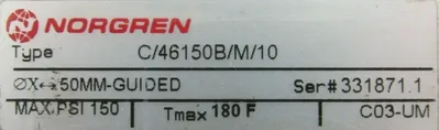NEW NORGREN C/46150B/M/10 RODLESS PNEUMATIC CYLINDER 50MM C46150BM10