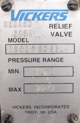 NEW VICKERS CS03F50S314 RELIEF VALVE