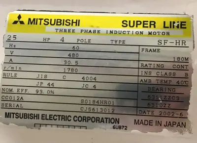 Used MITSUBISHI SF-HR Motors (misc) | Ideal Machinery #662250