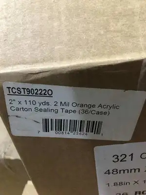 Taratape 321 2″ X 110yd Orange Acrylic Carton Sealing / Floor Tape -NIB of 36