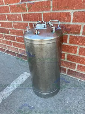 USED ALLOY PRODUCTS 45 LITER STAINLESS STEEL PRESSURE VESSEL 130 PSI