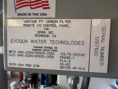 USED 2019 EVOQUA WATER TECHNOLOGIES RO/DI SYSTEM WITH SOFTENING CAPABILITY