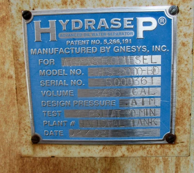 USED 2003 HYDRASEP HS-2000-BD