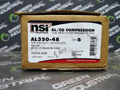 Box of 6 NSI Industries AL350-48 Compression Lugs 1/2" Bolt Size New NIB