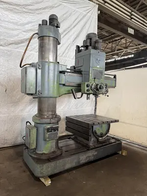 5' X 15" WEBO RADIAL ARM DRILL. STOCK # 0222126