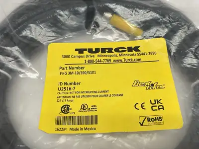 NEW TURCK FLEXLIFE SINGLE ENDED CABLE M8 FEMALE U2516-7