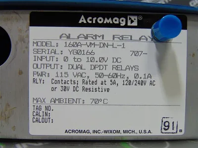 Acromag 160A-VM-DN-L-1 Alarm Relay Module Used