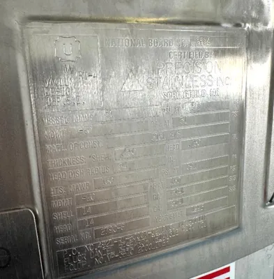 PRECISION STAINLESS EQUIPMENT 2000 Liter Sanitary Stainless Steel Reactor REACTORS | EcReCon Inc (5)