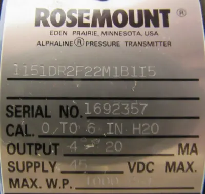 NEW ROSEMOUNT 1151DR2F22M1B1I5 PRESSURE TRANSMITTER