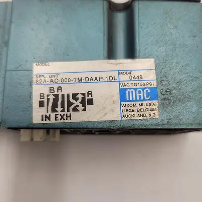 Used MAC MAC VALVE 82A-AC-000-TM-DAAP-1DL & TM-DAAJ-1DL Pump & Valve Parts | ND Industrial Surplus #1219049