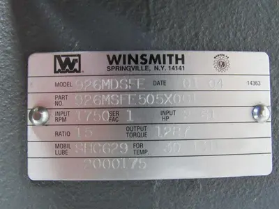 Winsmith 926MSFE505X0C1 Gear Box Speed Reducer 15:1 Ratio