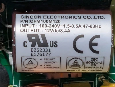 Cincon Electronics Co., LTD CFM100M120 Power Supply Module 12VDC 8.4A Used