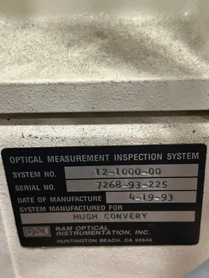 Ram ROI Optical OMIS II Vision AutoCheck Metrology Measurement Inspection System