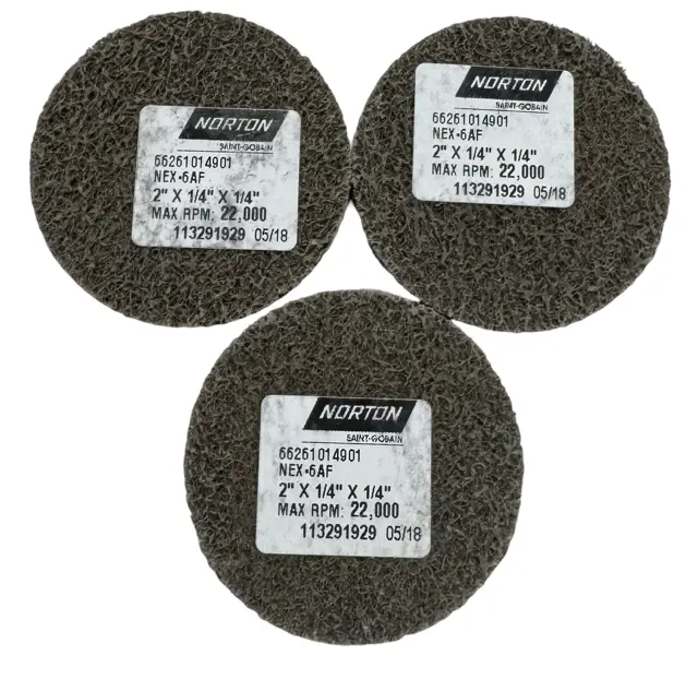 Norton 2" x 1/4" x 1/4" Unified Wheel NEX-6AF 3 Pack