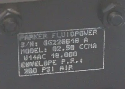 NEW PARKER FLUIDPOWER 02.50 CCMA U14AC 18.000 CYLINDER