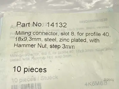 New | in-Stock 80/20 40 Series Milling Connector 18 x 8.3mm LOT OF 10 Misc Fasteners Michigan US | Maverick Industrial Sales #1391016
