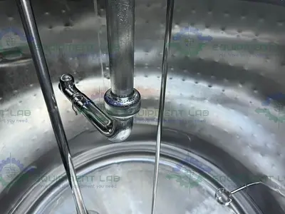 USED PRECISION STAINLESS 500 LITER STAINLESS STEEL JACKETED REACTOR  W/ 0.5 HP MIXER