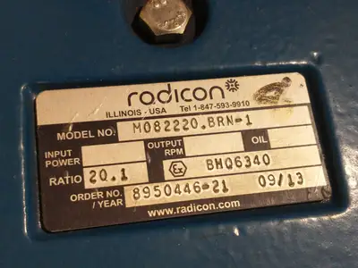 New | in-Stock Radicon M082220.BRN-1, Series M, BHQ6340 Speed Reducers Michigan US | Maverick Industrial Sales #1460974