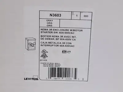 New | in-Stock LEVITON N3603 Switchgears British Columbia CA | Lenmark #240935