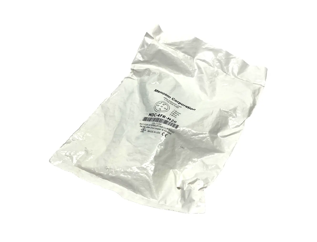 MDC-4FR-M20 | Mencom  Field Wireable Connector Micro-DC M12 Female 4-Pin, M20 Mount - New