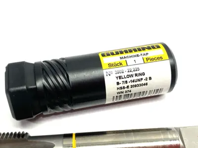 USED GUHRING 3902-22,225 HIGH PERF. YELLOW RING TAP 7/8-14 2B SPIRAL