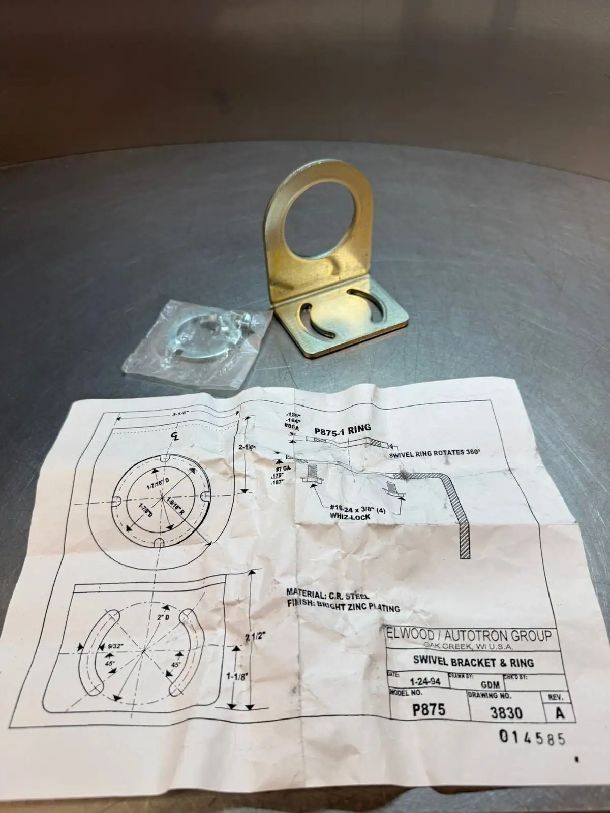 Elwood P875 - Ver. A / Swivel Bracket e Ring - Drawing 3830 (7.3.2)