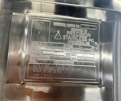 Used 350 Gallon Tank (Reactor), 316L Stainless Steel, Insulated & Full Vacuum