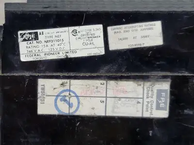Used FEDERAL PIONEER NEF311015 Switchgears British Columbia CA | Lenmark #242338
