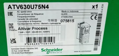 NEW SCHNEIDER ELECTRIC ATV630U75N4 AC SPEED DRIVE 10HP ALTIVAR PROCESS 075815