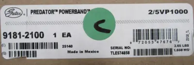 NEW GATES 9181-2100 BELT PREDATOR POWERBAND BELT 2/5VP1000 91812100