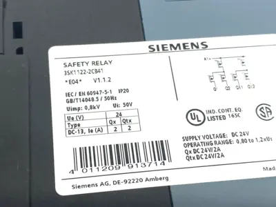 USED SIEMENS SIRIUS SAFETY RELAY, BASIC UNIT ADVANCED SERIES 2+2 TV