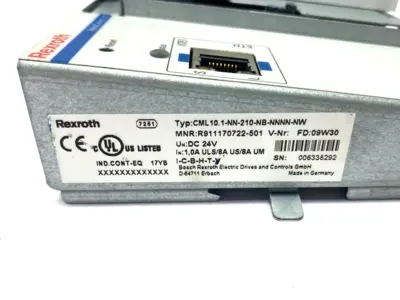 USED BOSCH REXROTH INDRACONTROL L10 CONTROL MODULE CML10.1-NN-210-NB-NNNN-NW