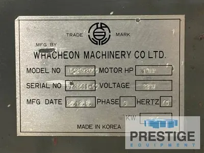 USED 1985 HWACHEON 20 1/2 X 80