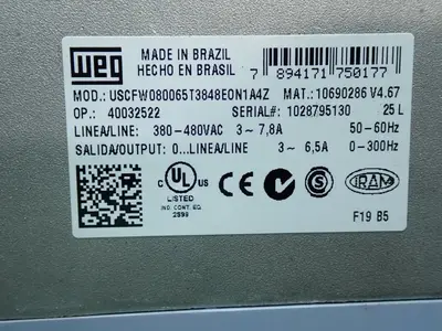 Used WEG USCFW080065T3848EON1A4Z Power Inverters | HGR 24 #747758