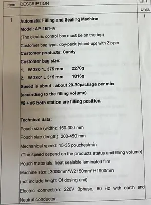 Used SHENZHEN _UNKNOWN_ Vertical Form Fill Sealing Machines (VFFS) Delaware US | UNION STANDARD EQUIPMENT CO. #1329238
